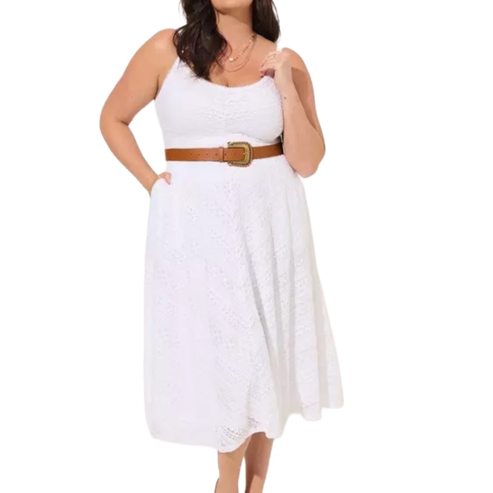 Torrid White Lace boho Midi Dress